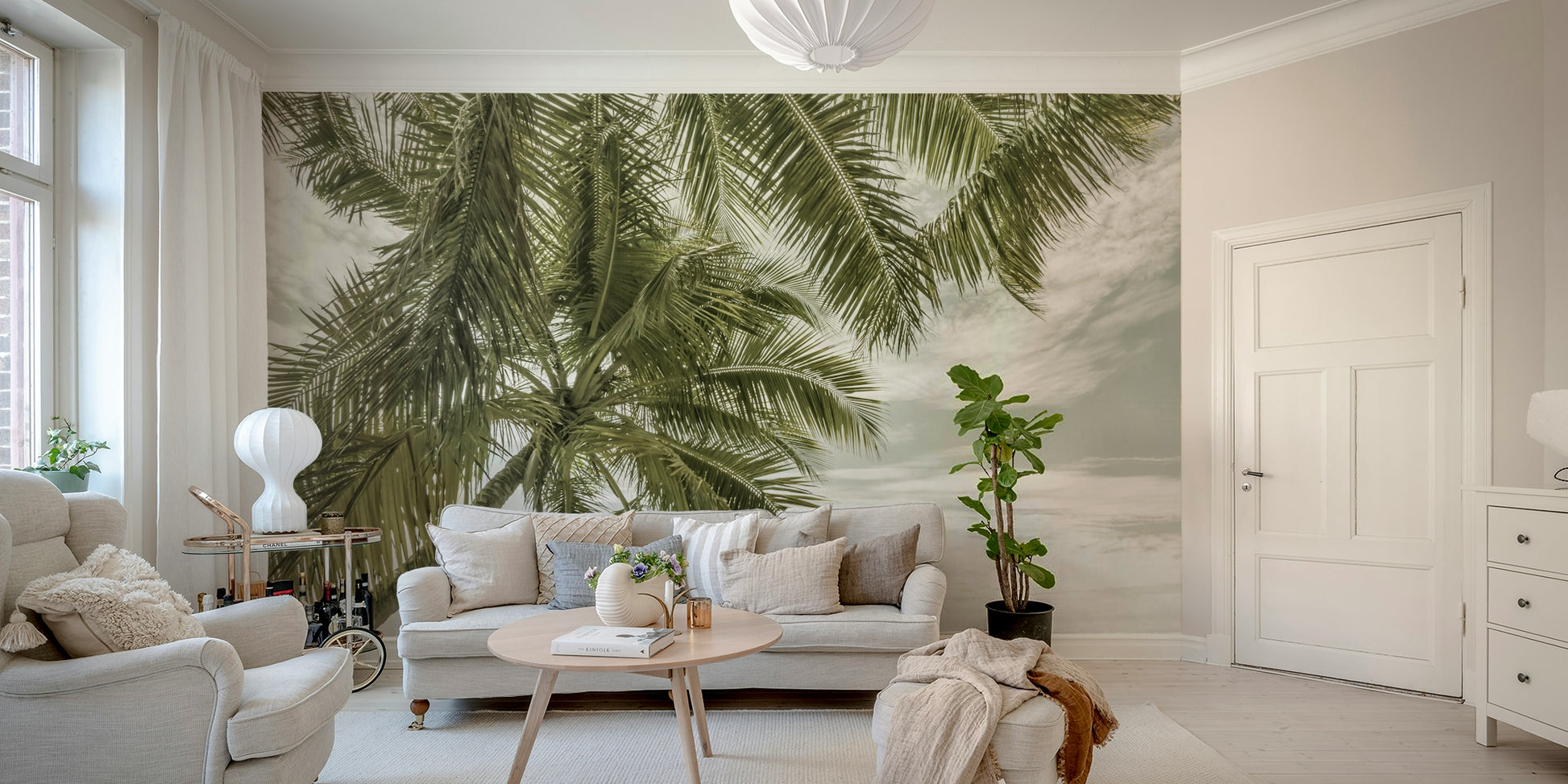 Designer floral wallpaper